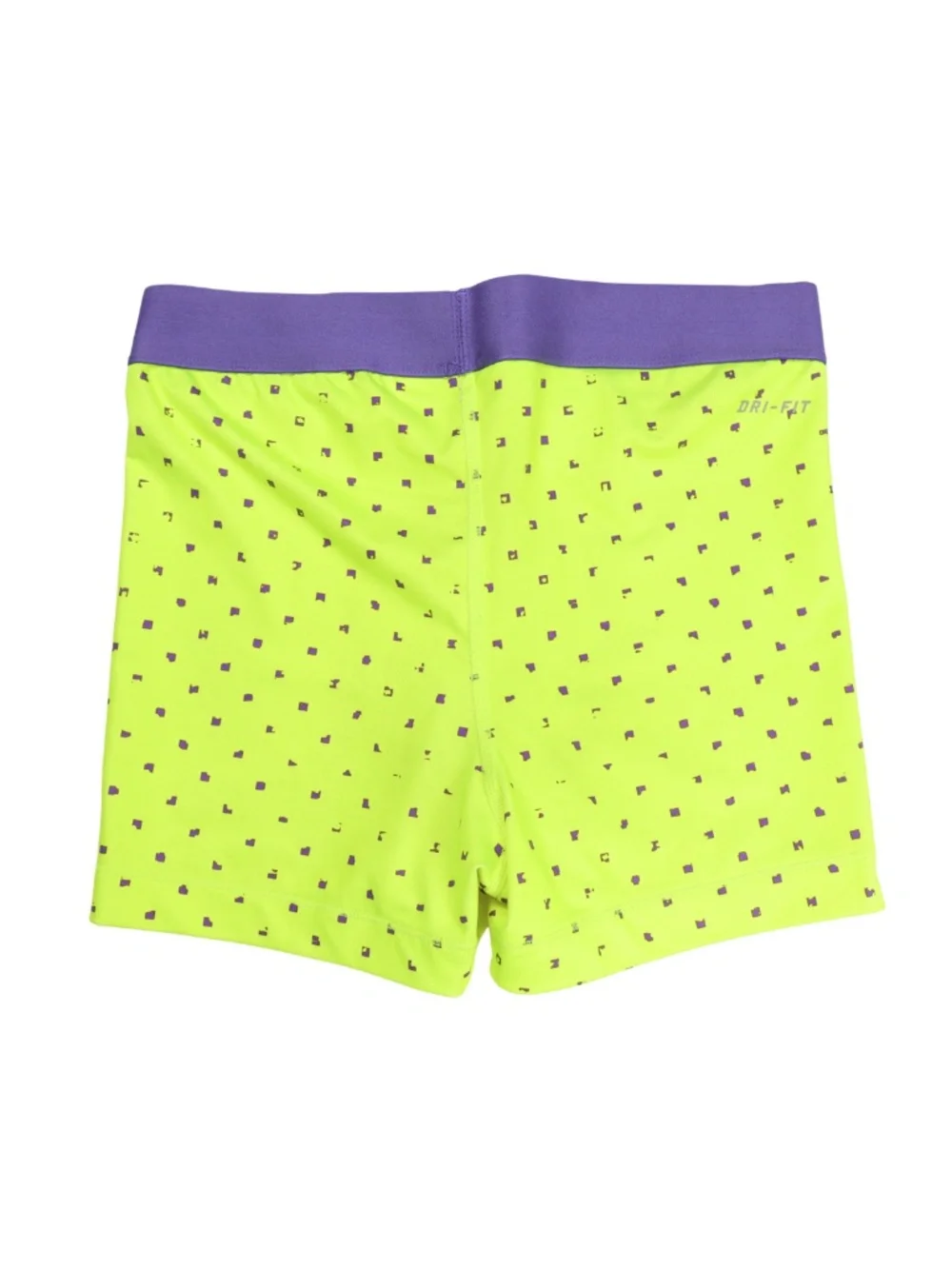 Nike Pro Women's M Neon Yellow Purple Compression Shorts 3